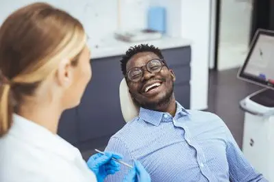 man visiting the dentist