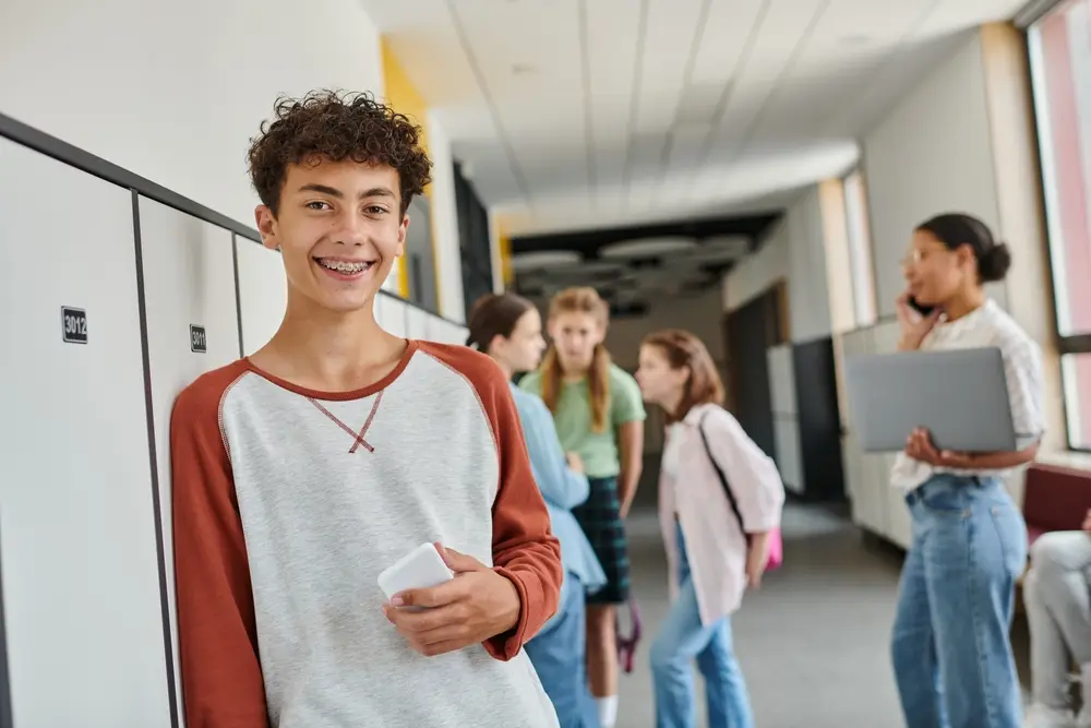 teen with braces