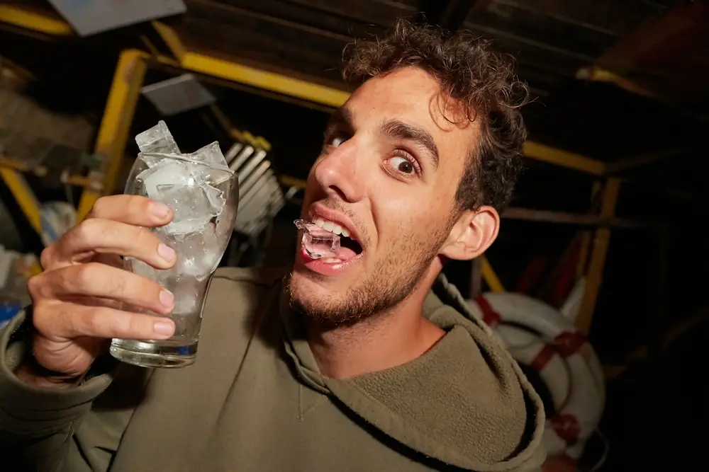 chewing on ice