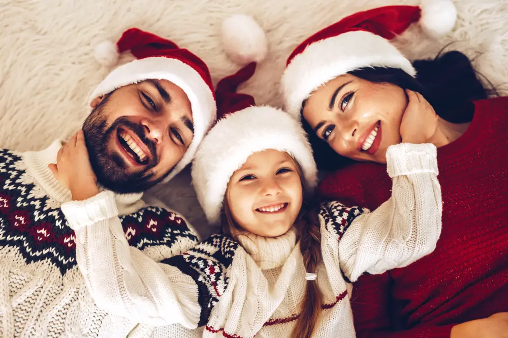 happy family around holidays